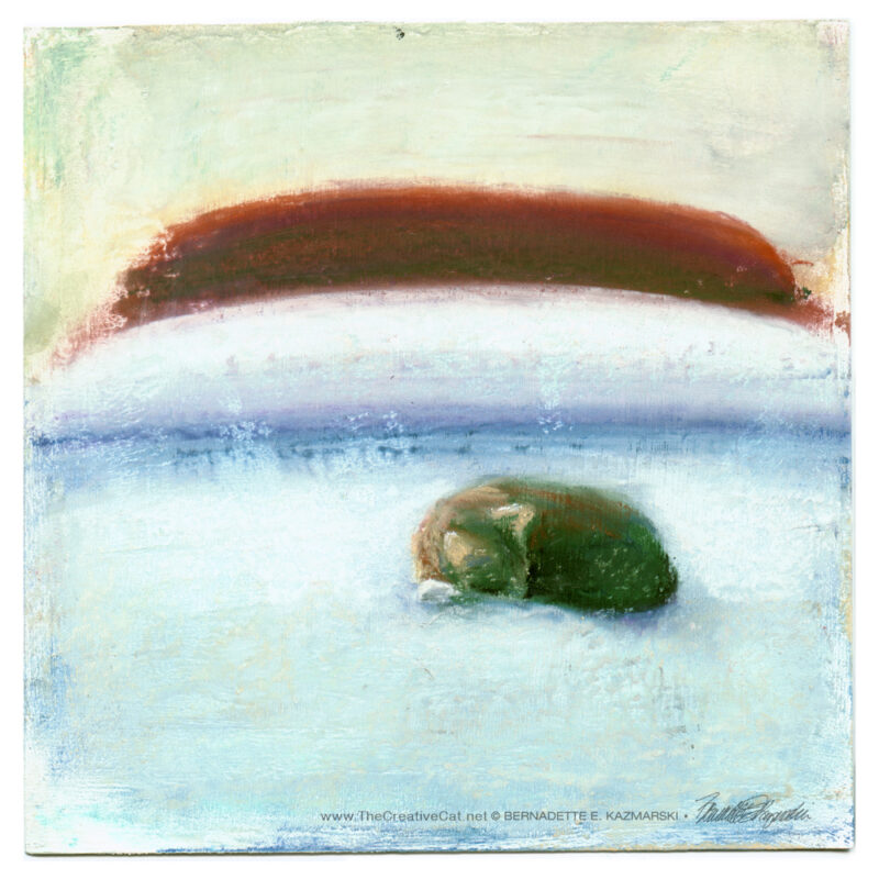 “Afternoon Nap”, pastel on hand-finished paper, 7.5″ x 7.5″, 2004 © Bernadette E. Kazmarski